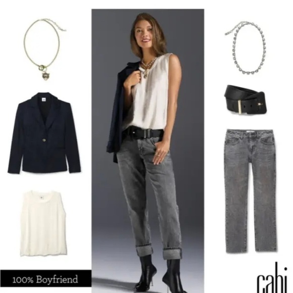 cabi 100% Boyfriend Jean 4329 Charcoal Size 6 - Picture 3 of 11